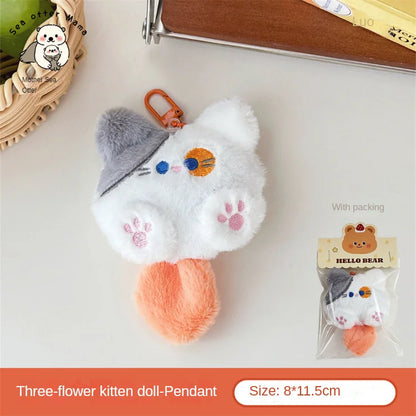 Llavero de gato de peluche encanto de bolso de piel de conejo lindo regalo decoración