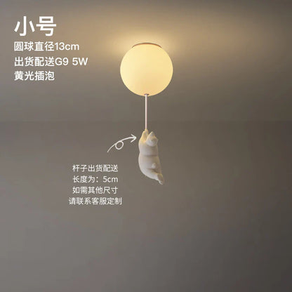LED loftlampe varm tegneserie bjørn design børneværelse loftlampe efterår 2025 hyggelig natlampe dekoration