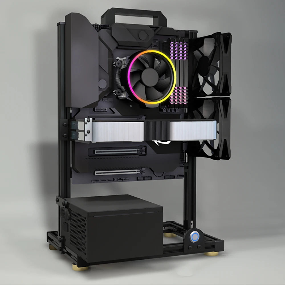 Boîtier PC en aluminium à cadre ouvert Rack EATX refroidissement liquide