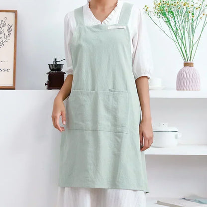 Apron Cotton Linen Minimalist Japanese Korean Kitchen And Florist Apron Fall 2025 Breathable Durable