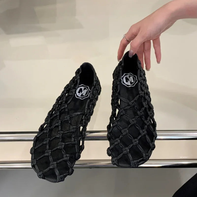 Breathable Women’s Ballet Flats - Mesh Weave, Summer
