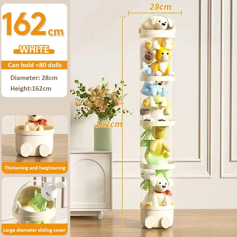 Tubo porta giocattoli trasparente organizzatore di bambole stanza dei bambini salvaspazio verticale visibilità regalo ritorno a scuola 2025