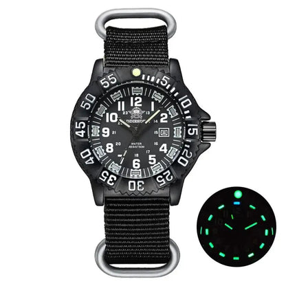 Reloj Militar Correa de Nylon Verde 50m Impermeable Luminoso