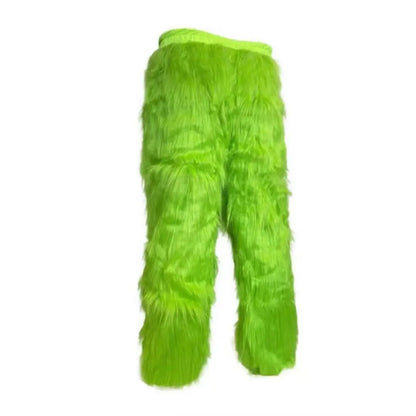 Groene cosplaykostuumset van de animeversie van de Kerstman met hoed, handschoenen, riem en masker voor Halloween en carnaval 2026
