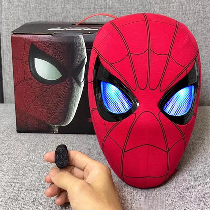 Remote-Controlled Spider-Man LED Cosplay Headgear with Glowing Red and Black Design 2026