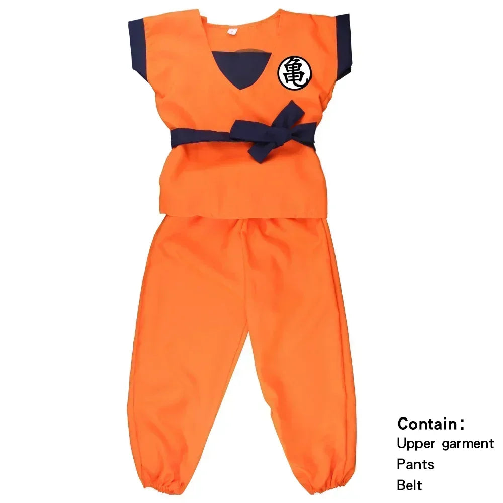 Son Goku Dragon Ball Z-animecosplaykostuumset met staart, polsband en pruik voor volwassenen en kinderen, Halloween 2026
