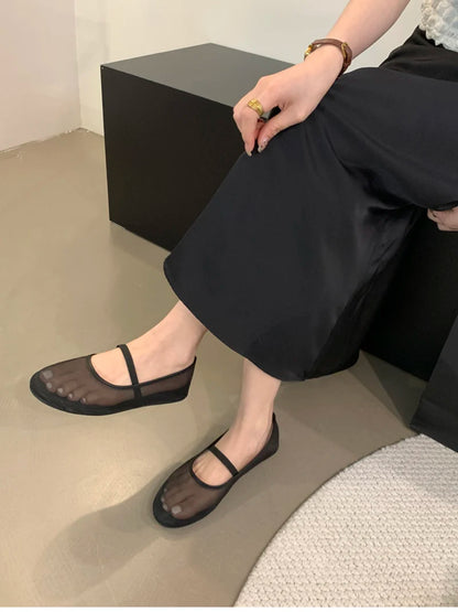 Zapatos planos Mary Jane ligeros para mujer - Malla superficial, casual