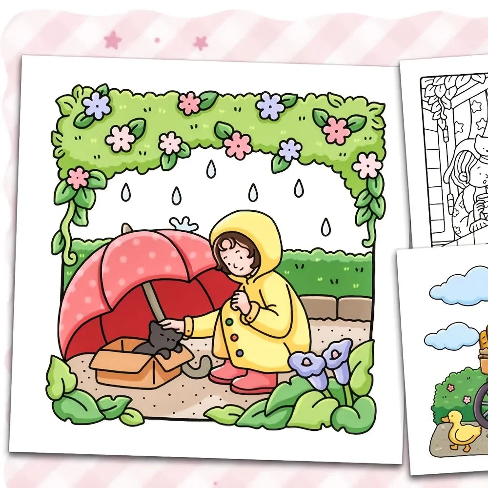 Coloring Book For Adults And Teens Cozy Warm Space Theme Fall 2025 Relaxation Gift For Solo Leisure