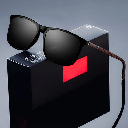 Occhiali da sole polarizzati Fashion Square per uomini - UV400 occhiali di lusso per guida e pesca