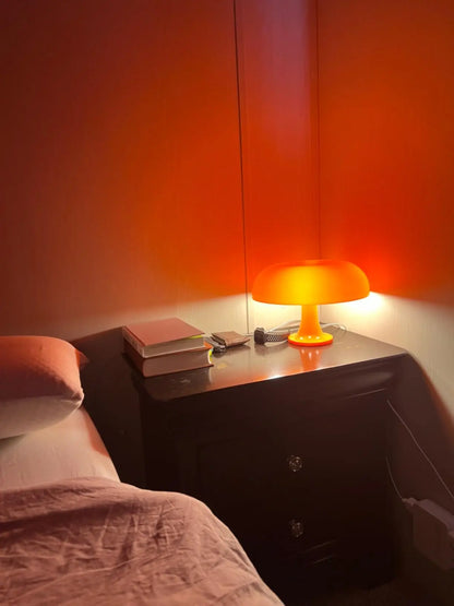 Japandi LED Mushroom Table Lamp Ivory Minimalist Bedside Lighting