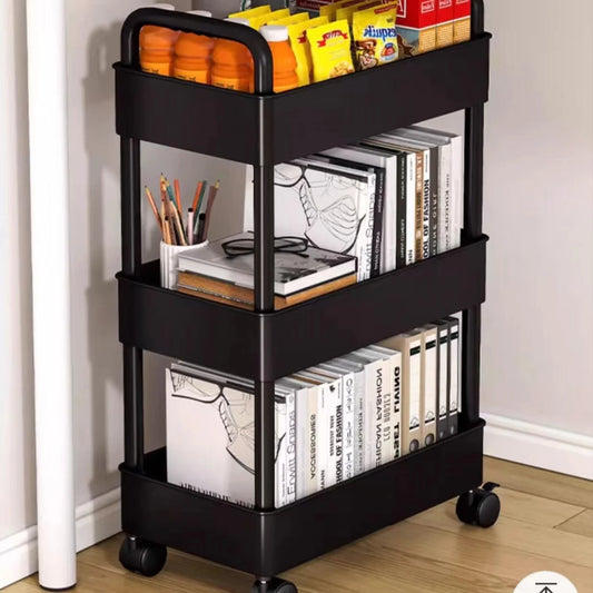 Multi-Layer Mobile Storage Rack Trolley - Home Organizers for Kitchen & Bedroom with Wheels