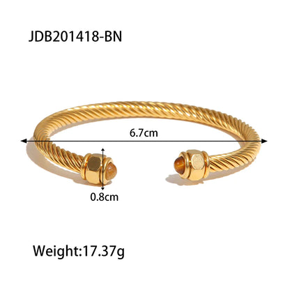 Gold Plated Stainless Steel Stackable Bracelet Set Cuff Jewelry For Elegant Layering Spring 2026 Gift