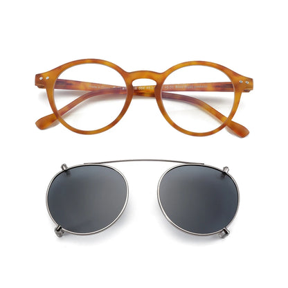 Clip-On Zonnebril Retro Ronde Monturen Anti Blauw Licht Polariserende Clip-Ons Zomer 2026