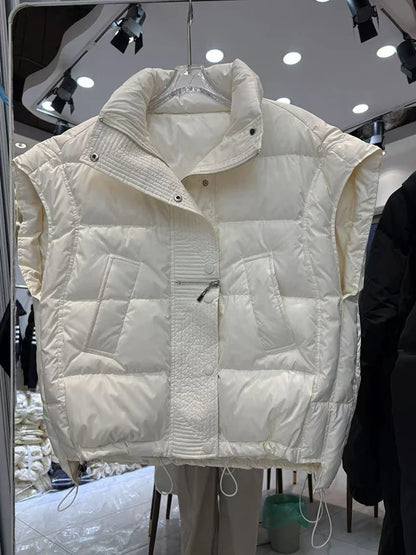 Insulating Women’s Down Vest - Cropped, Duck, Winter