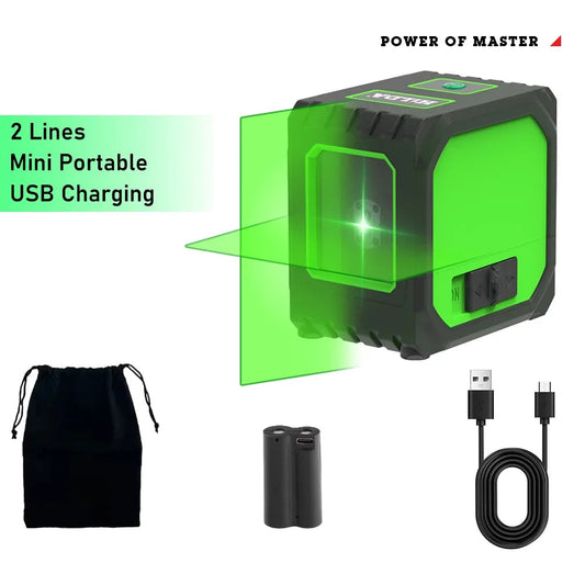 Mini Laser Level with Self-Leveling Green Beams - USB Charging Home Tools