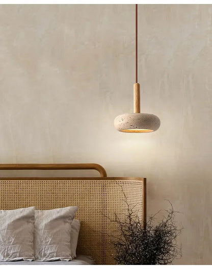 Japandi LED Pendant Lamp Yellow Stone Wabi Sabi Ambient Design