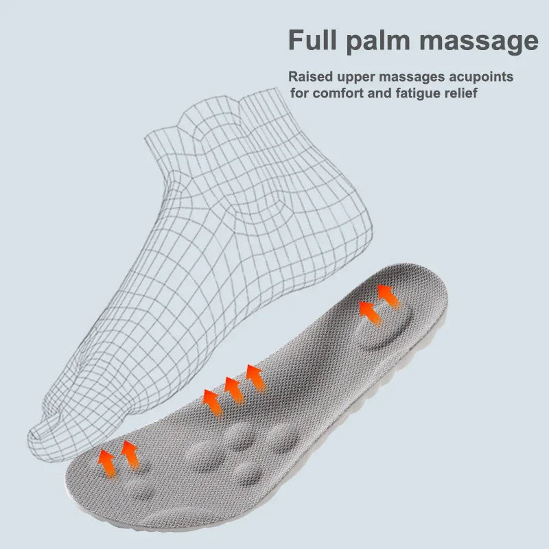 4D Massage Insoles Shock Absorbent Breathable Comfort Plantar Fascia Insole