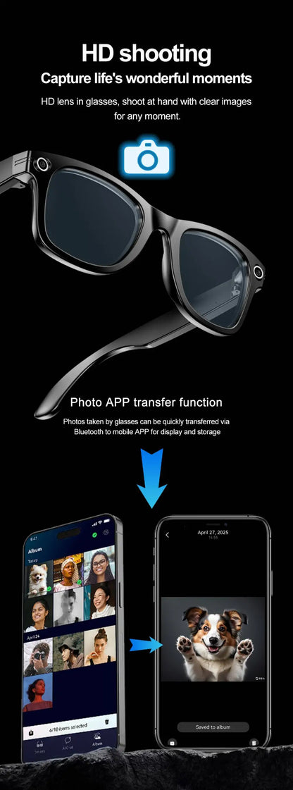 AI Smart Glasses 720P Translation Camera Sunglasses