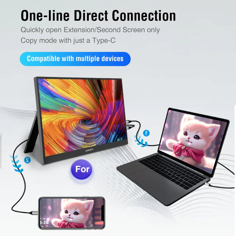 Draagbare Monitor 14.1 Inch Touch IPS HDR10 Tweede Scherm