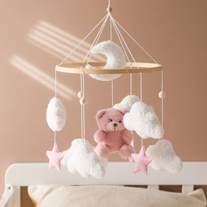 Baby Crib Mobile Wooden Nursery Newborn Sensory Toys