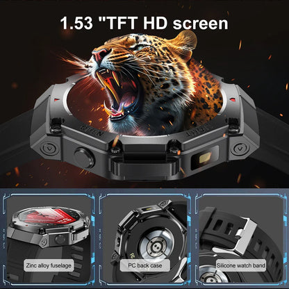 Smartwatch GPS Health Monitor - AMOLED Display, Bluetooth Calling, 3ATM Waterproof Fall 2025 Fitness Gift