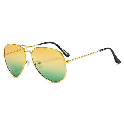2025 Double Bridge Aviation Sunglasses - Alloy Frame, Ocean Gradient Lens, Unisex Eyewear