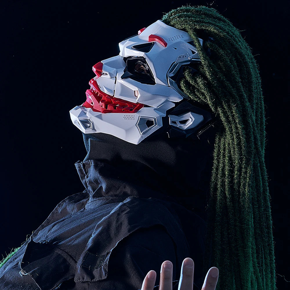 Cyberpunk Braids 2D PVC Resin Full-Face Cosplay Mask Halloween Anime Role-Play Prop 2026