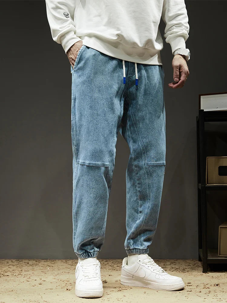 Lightweight Men’s Jogger Jeans - Baggy Tapered Cotton Blend