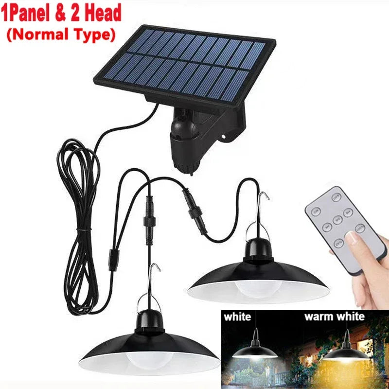 Solar Pendant Light With Remote Control, Outdoor Waterproof LED Lamps For Shed Barn Backyard Patio 2026