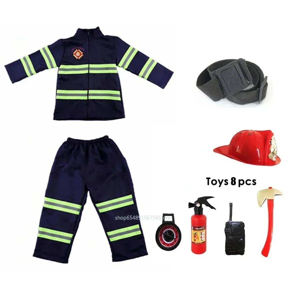 Children Fireman Sam Halloween Cosplay Costume Set with Hat and Accessories for Kids 2026