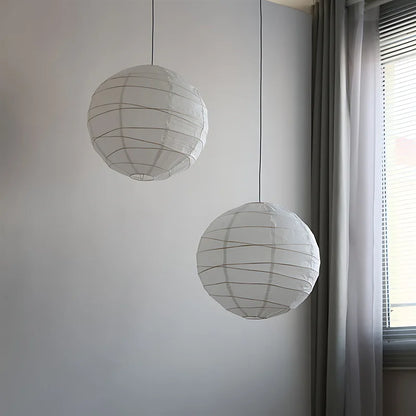 Japandi Wabi Sabi Round Pendant Light E27 LED Hanging Cozy Lamp