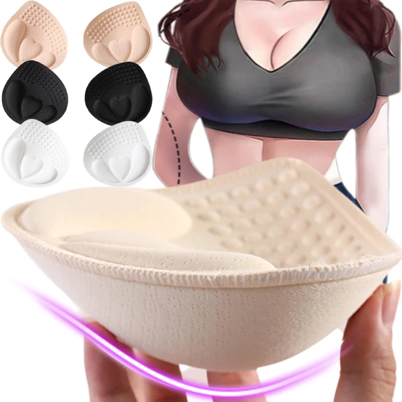 Breathable Women's Bra Pads - 3D Push-Up, Versatile Sponge Padding, For Swimsuits