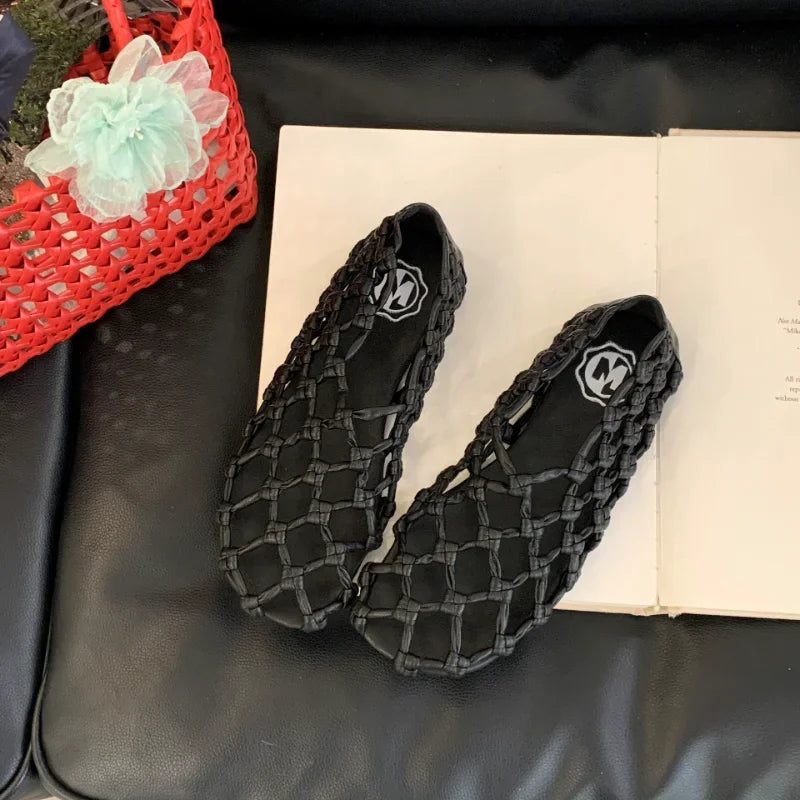 Breathable Women’s Ballet Flats - Mesh Weave, Summer
