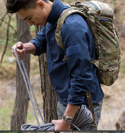 Chaqueta ligera para hombre - Cremallera táctica, poliéster, verano
