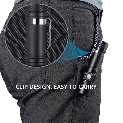 High Power LED Flashlights Zoomable Camping Torch with T6 LED, Waterproof, 4 Lighting Modes, USB Charger, Outdoor Emergency Light