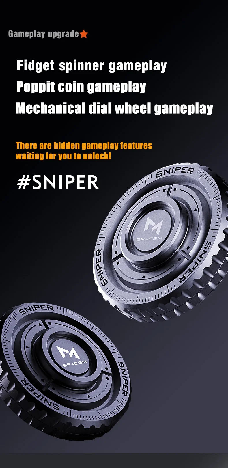 EDC Metall 3in1 Drückkarte Spinner Münze Stressabbaugerät