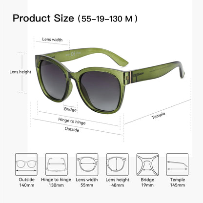 Cat Eye Oversized Zonnebril - Dikke Vlinderframe, UV400 Bescherming, Stijlvolle Schaduw