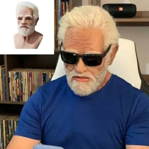 Realistisch siliconen Halloweenmasker dat het hele hoofd bedekt, opa en oma, cosplay-simulatierekwisiet 2026