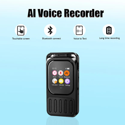 AI Voice Recorder Bluetooth Touchscreen 79H Battery 1200mAh