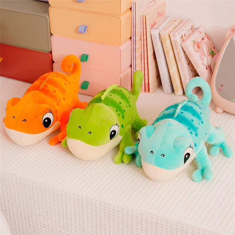 Almohada de camaleón de felpa 30cm reptil de dibujos animados regalo acogedor