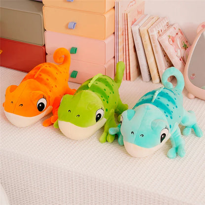 Almohada de camaleón de felpa 30cm reptil de dibujos animados regalo acogedor