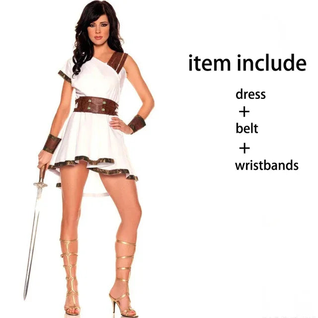 Romeinse gladiator- en Griekse-mythologie-koppelkostuumset voor Halloween, Egyptische krijger, carnavals- en verkleedfeest 2026