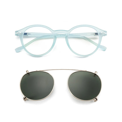 Clip-On Zonnebril Retro Ronde Monturen Anti Blauw Licht Polariserende Clip-Ons Zomer 2026