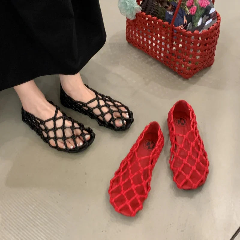 Breathable Women’s Ballet Flats - Mesh Weave, Summer