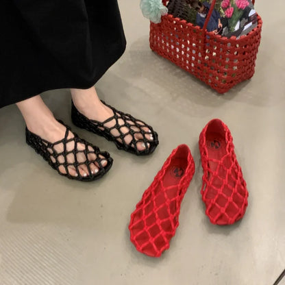 Breathable Women’s Ballet Flats - Mesh Weave, Summer