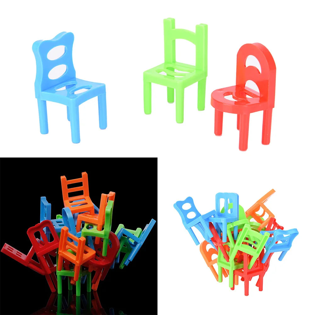 Educational Balance Chairs Game for Kids - Colorful 18-Piece Toy Set, Eco-Friendly ABS Plastic, Fun Learning Activity