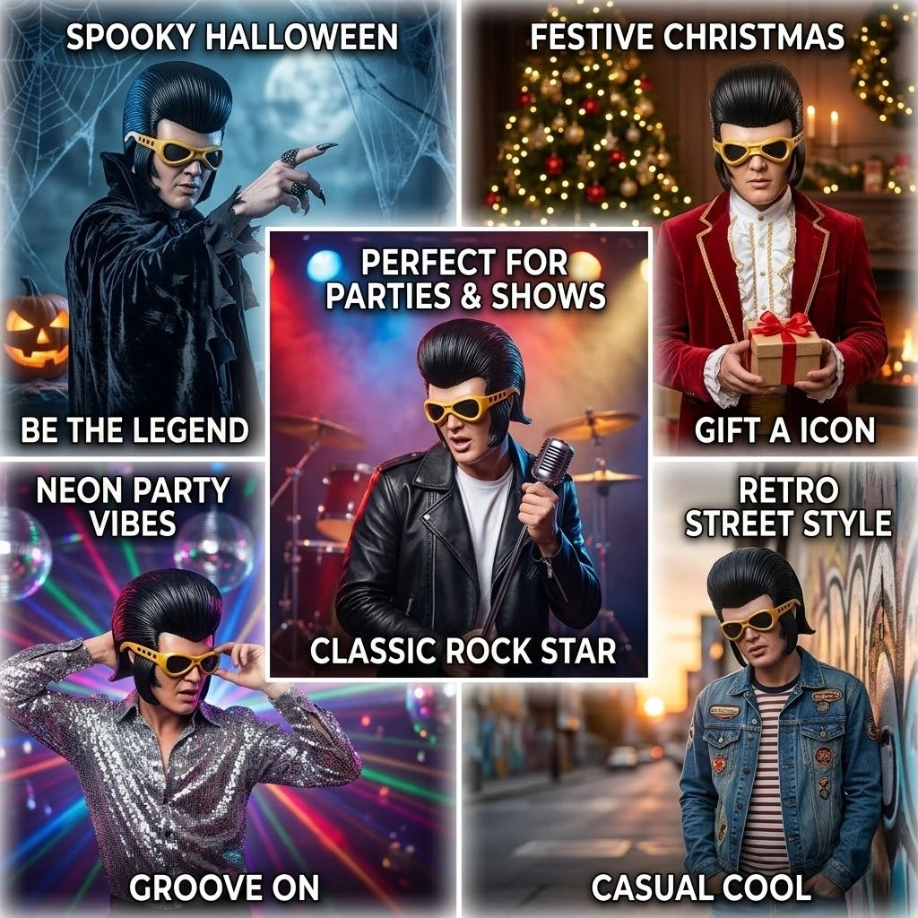 Elvis Presley Latex Half-Face Celebrity Cosplay Mask for Adults Halloween 2026