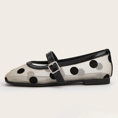 Breathable Women Mary Jane Flats - Round Toe Mesh, Casual