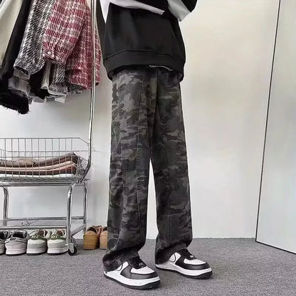 Jeans cargo para hombre de gran tamaño - denim recto y holgado