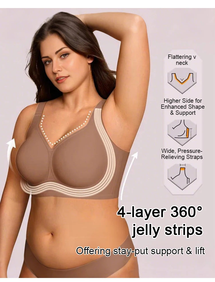 Supportive seamless women's bra – wire-free, full coverage, padded, everyday comfort